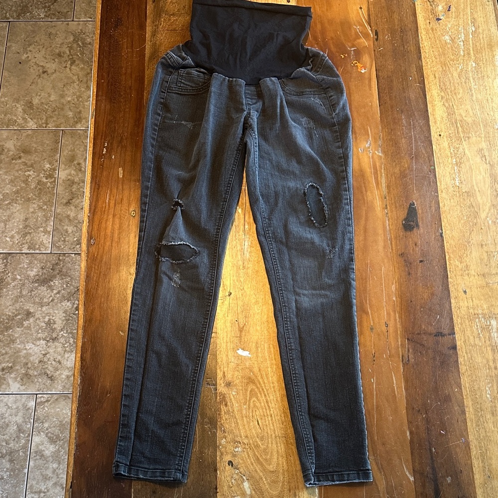 Jessica Simpson Maternity Distressed Gray Jeans